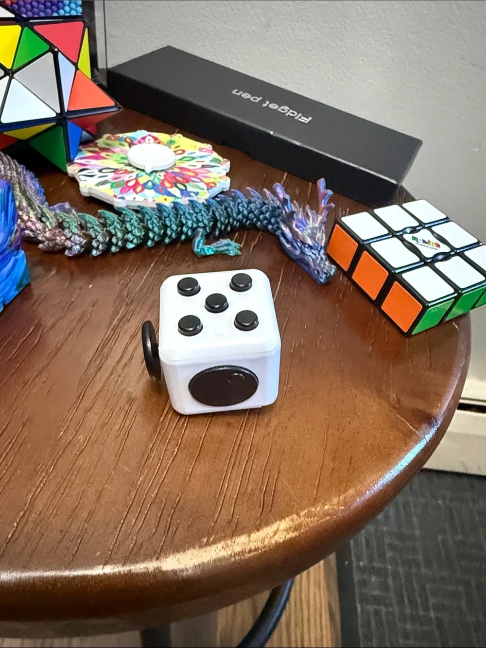 Fidget Toy Bundle with Rainbow Pin Toy, Rubik’s Puzzles, Magnetic Pen